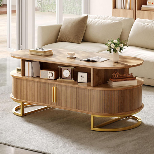 Modern oak coffee table with - modern,