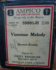 AMPICO REPRODUCING ROLL.GAERTNER-KREISLER'S. VIENNESE MELODY P/B FRITZ KREISLER