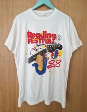 Reading Festival 1988 T Shirt Mens Medium White Single Stitch Iggy Pop Ramones
