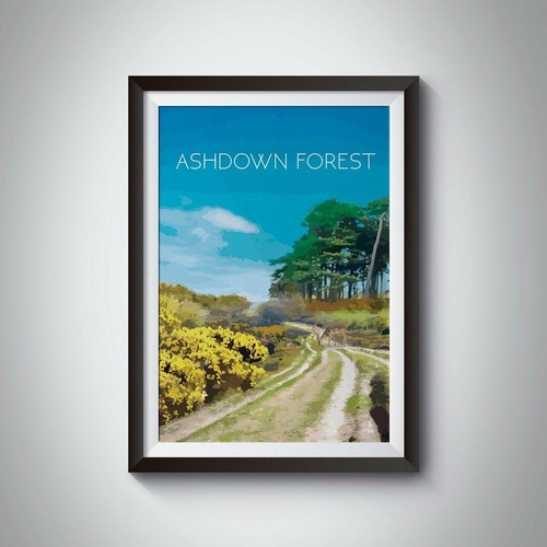 Ashdown forest travel poster - ashdown,