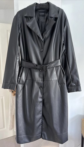Faux leather coat stooch - leather,