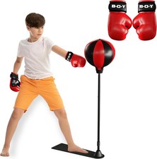 PUNCH BAG BALL MITTS GLOVES KIDS KIT BOXING GIFT SET FOR KIDS JUNIOR FREE STAND