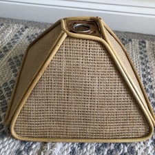 Vintage Bamboo Cane Wicker Rattan Cream Light Shade Retro Mid Century 