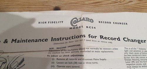 Collaro model rc54 - collaro,