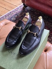 Gucci Black Jordaan Men’s Loafers size 6 EU 40 IT  Horse Bit Buckles Luxe Shoes