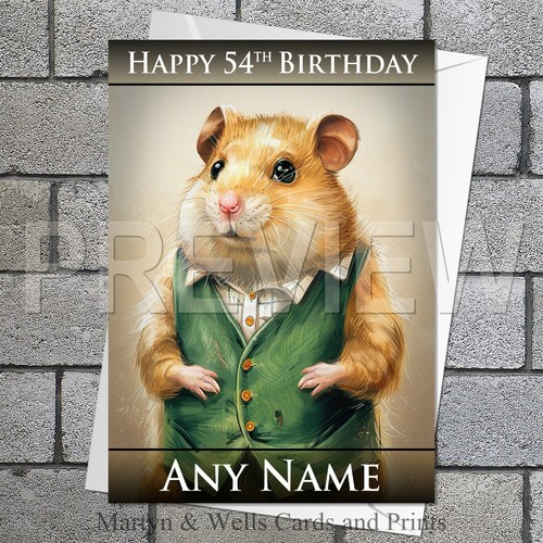 Fancy hamster birthday card - fancy,