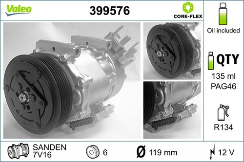 Valeo 399576 compressor - valeo, air