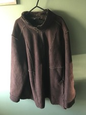 ESSENCE LADIES 26/28 LADIES BROWN SOFT FAUX SUEDE LINED SOFT FAUX FUR ZIP COAT