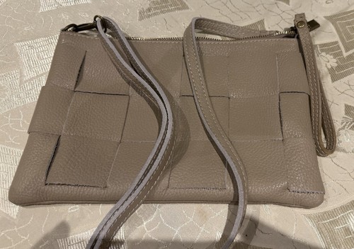 Beige leather crossbody - a,