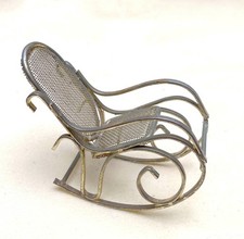Vintage Dolls House Metal Art Nouveau bentwood rocking chair 1:12 scale  No Doll