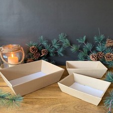 Quality Christmas Card board Gift Trays Box Hamper Basket Natural Kraft Empty