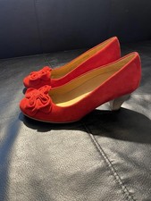 Gabor Classic Heels Red Suede Womens Shoes Floral UK 4 Dress Shoes