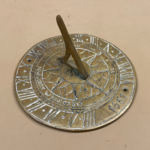 Antique brass gold sun dial - antique,