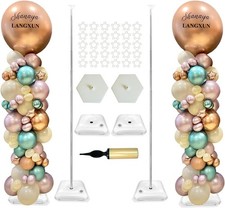 LANGXUN 2 Sets Adjustable 2M DIY Balloon Column Stand Large, Medium, Small 