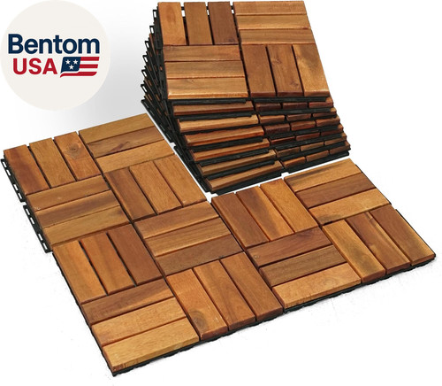 Wood interlocking deck - wood, tiles