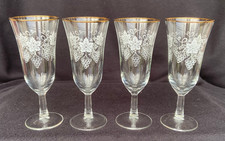 Set of 4 Vintage Etched Grape
