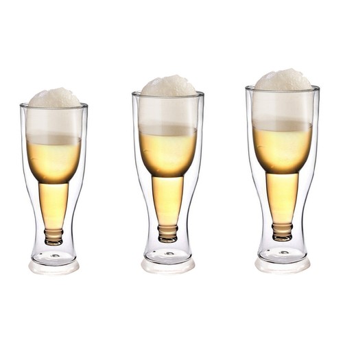 Beer glass double - glass, wall