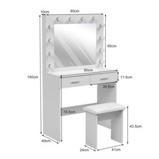 White Dressing Table with LED
