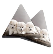 Triangle MDF Coaster Samoyed Puppy Dogs Bjelkier Dog #51965