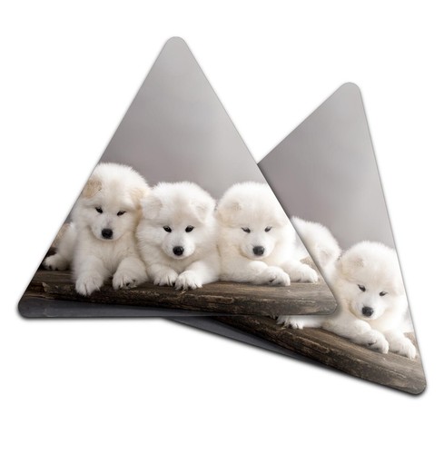 Triangle mdf coaster samoyed - mdf,