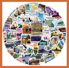 50 PCS TRAVEL USA MAP VINYL