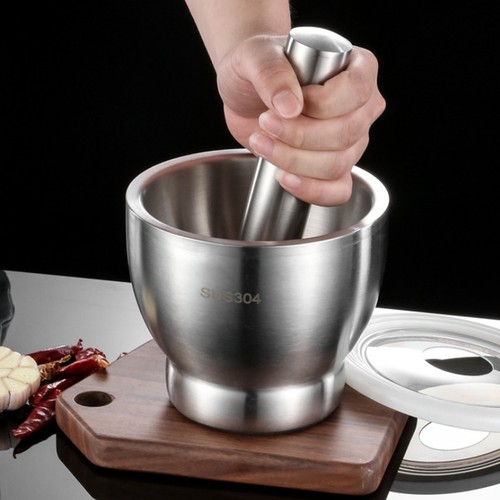 Steel garlic mortar - steel, and