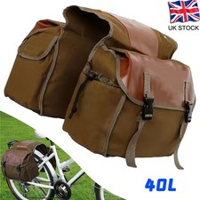 Canvas Leather Double Panniers