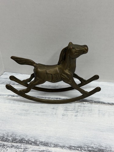 Vtg brass rocking horse - rocking,