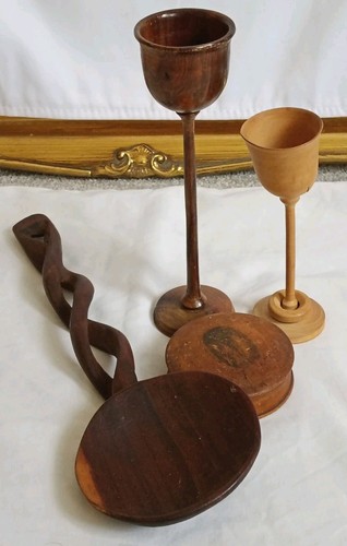 Four vintage turned - four,