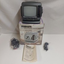 MAXIM MX11-07 5'5" Portable TV AM/FM Radio BOXED VGC Black & White Retro Gaming