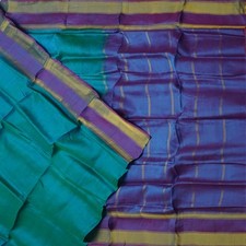 Vintage Teal Dual Tone Saree