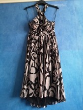 Whistles 100% Silk Chiffon Multi Print Halter Neck Hi Lo Hem Dress Size 12