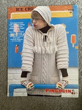 Vintage Pingouin Knitting Pattern No. 7709 dk women’s hooded sweater 32-38