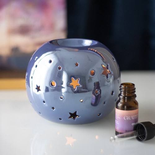 Ceramic purple iridescent star - ceramic,