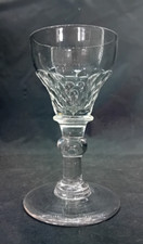 Beautiful Antique Georgian Cut Glass Deceptive Wine or Dram Glass c.1800