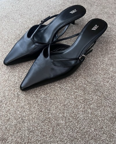 90s vibe zara leather pointed