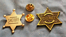 set of two Sheriff pin badges metal