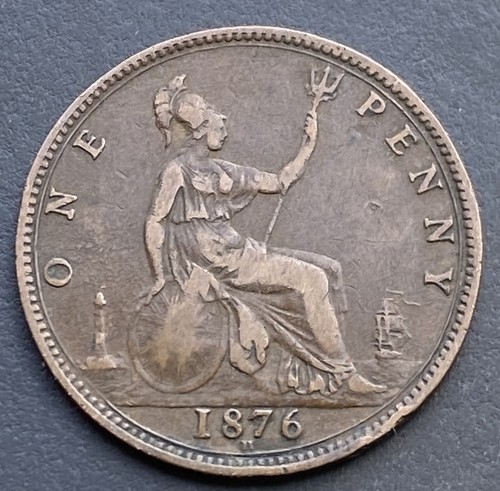1876h victoria penny - penny, victorian