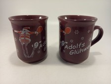 Rüdesheimer Weihnachtsmarkt Adolfs Glühwein 2002 Purple Mugs x2 Vintage VGC
