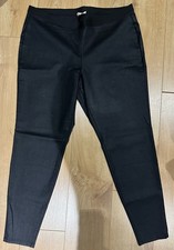 Eileen Fisher Black Waxed Leggings XL Uk18 New Without Tags