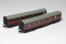 Pair of Graham Farish N Gauge Stanier Coaches - Brake Third & Vestibule Third