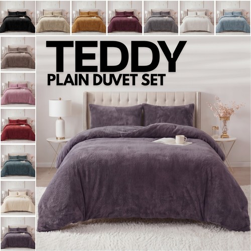 Teddy fleece duvet cover set - cover,