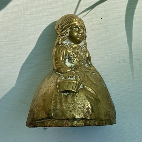 Victorian brass lady figurine - victorian,