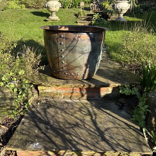 Antique copper planter - copper,