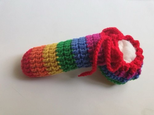 Rainbow crochet mens willy - rainbow,