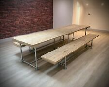 Industrial Craft Makers Table Boardroom, Conference, Meeting Room with 2 benches