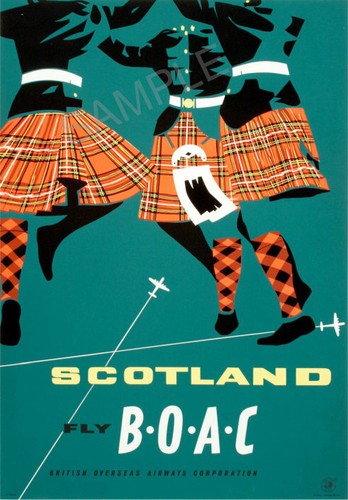 Vintage airline poster - poster, boac