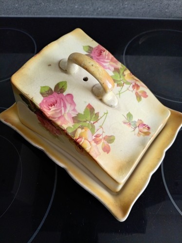 Antique floral cheese butter - antique, cheese/butter