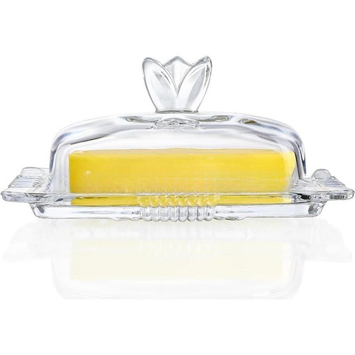 Glass butter dish clear - glass,