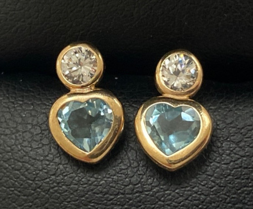 9ct gold topaz and earrings - topaz,